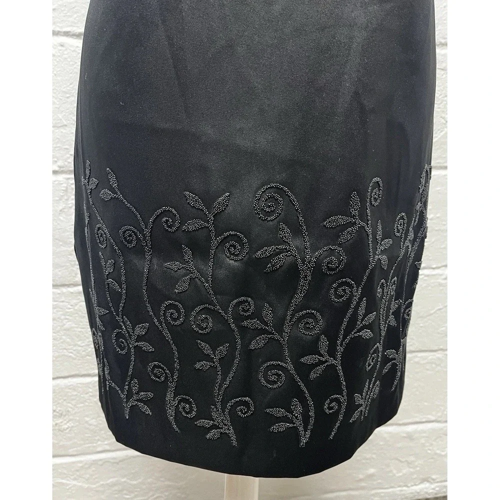 Vintage Rampage Satin Cocktail‎ Dress 90s  Y2K Whimsigoth Beaded Bodycon sz 3